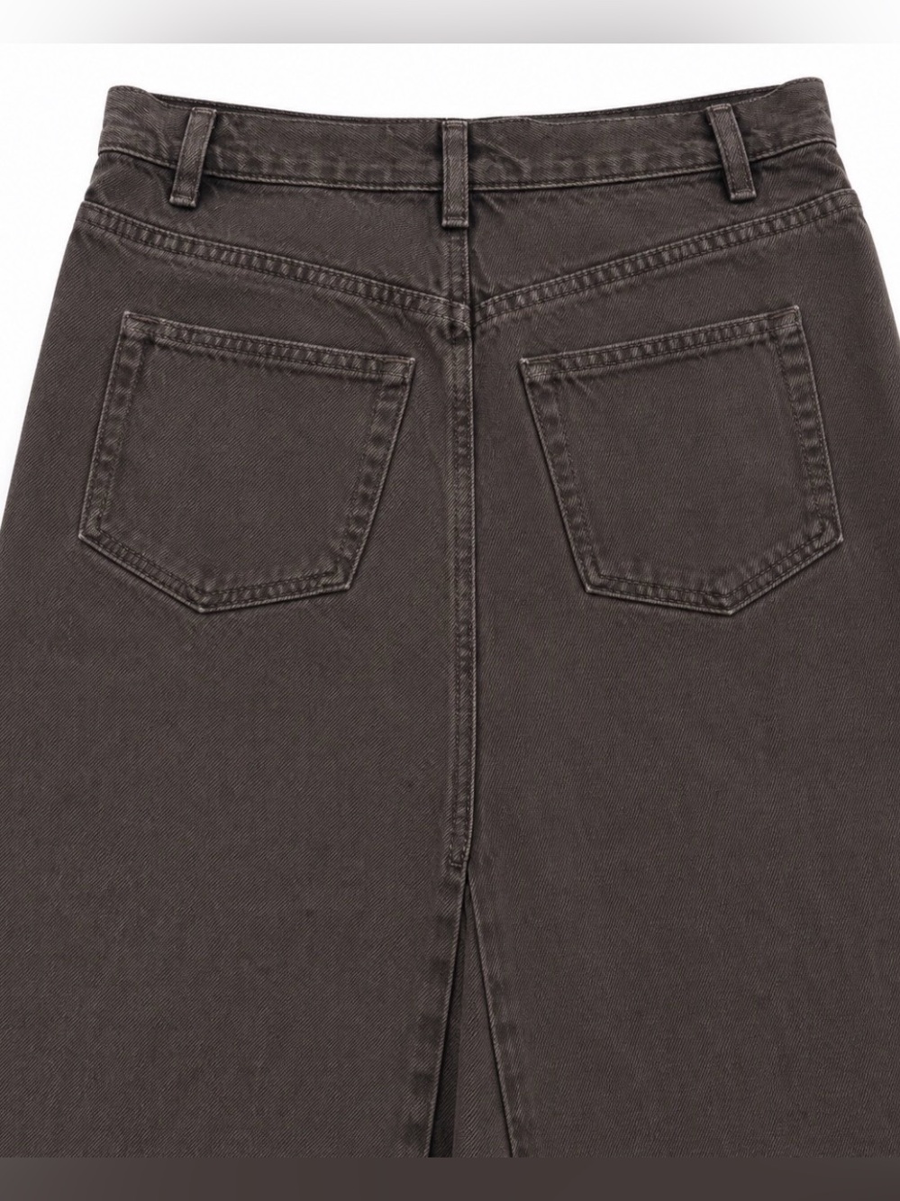 Reformation Tazz Maxi Denim Skirt 25 Vintage Espresso Brown Front Slit Boho - Picture 5 of 10